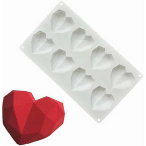 MOLDE SILICONA CORAZON DIAMANTADO (46477)